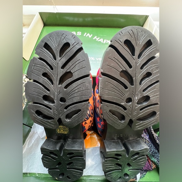 FARM Rio Brazil Scarf Mixed Prints Chunky Lug Shoes Puffy Sandals NWT BOX 11 43 - Picture 6 of 12